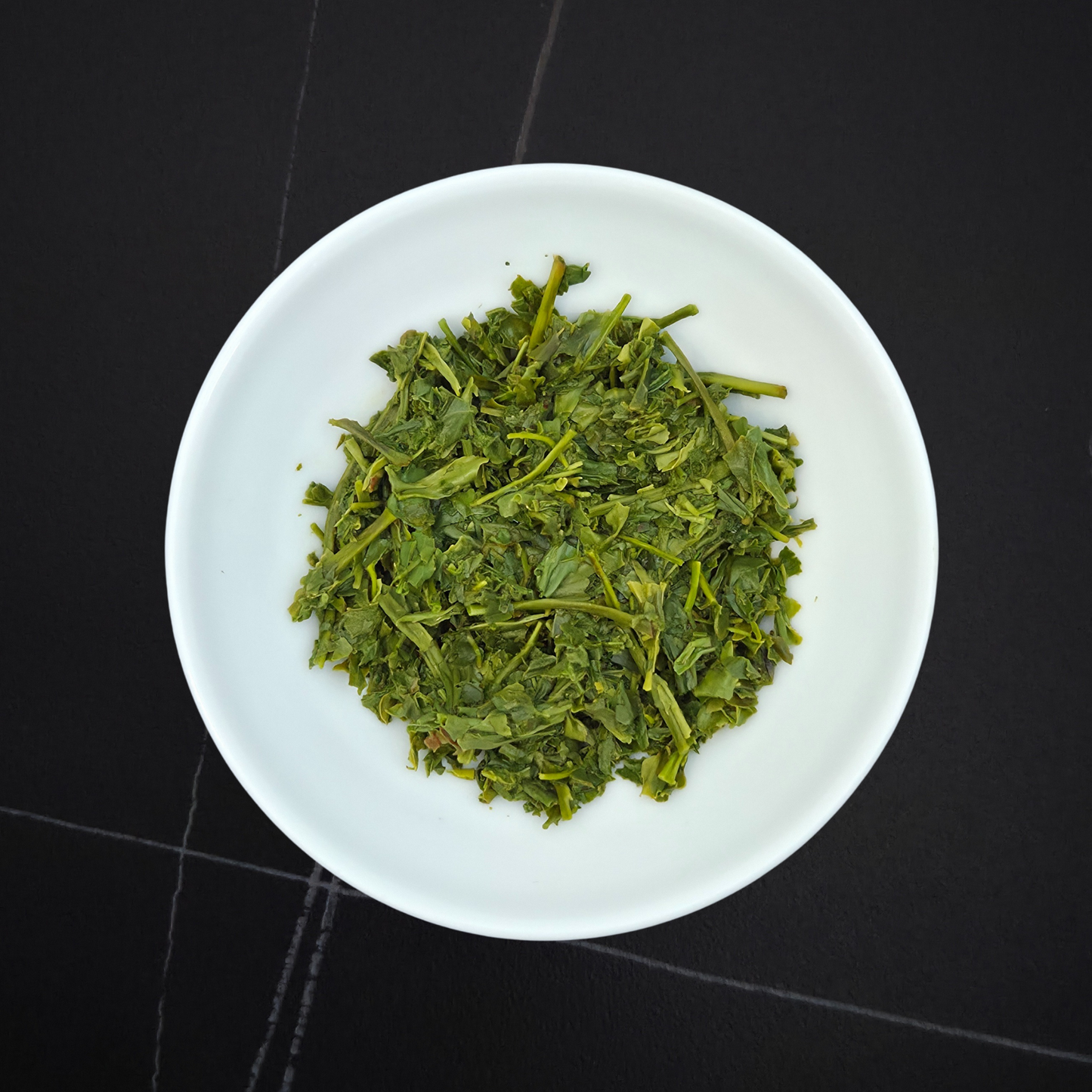 Japan Ibi Sencha wet leaves after brewing