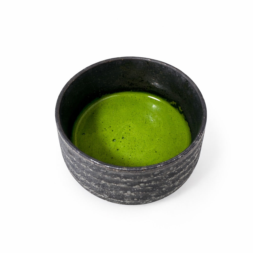 Whisked Japan Jade ceremonial grade matcha in bowl