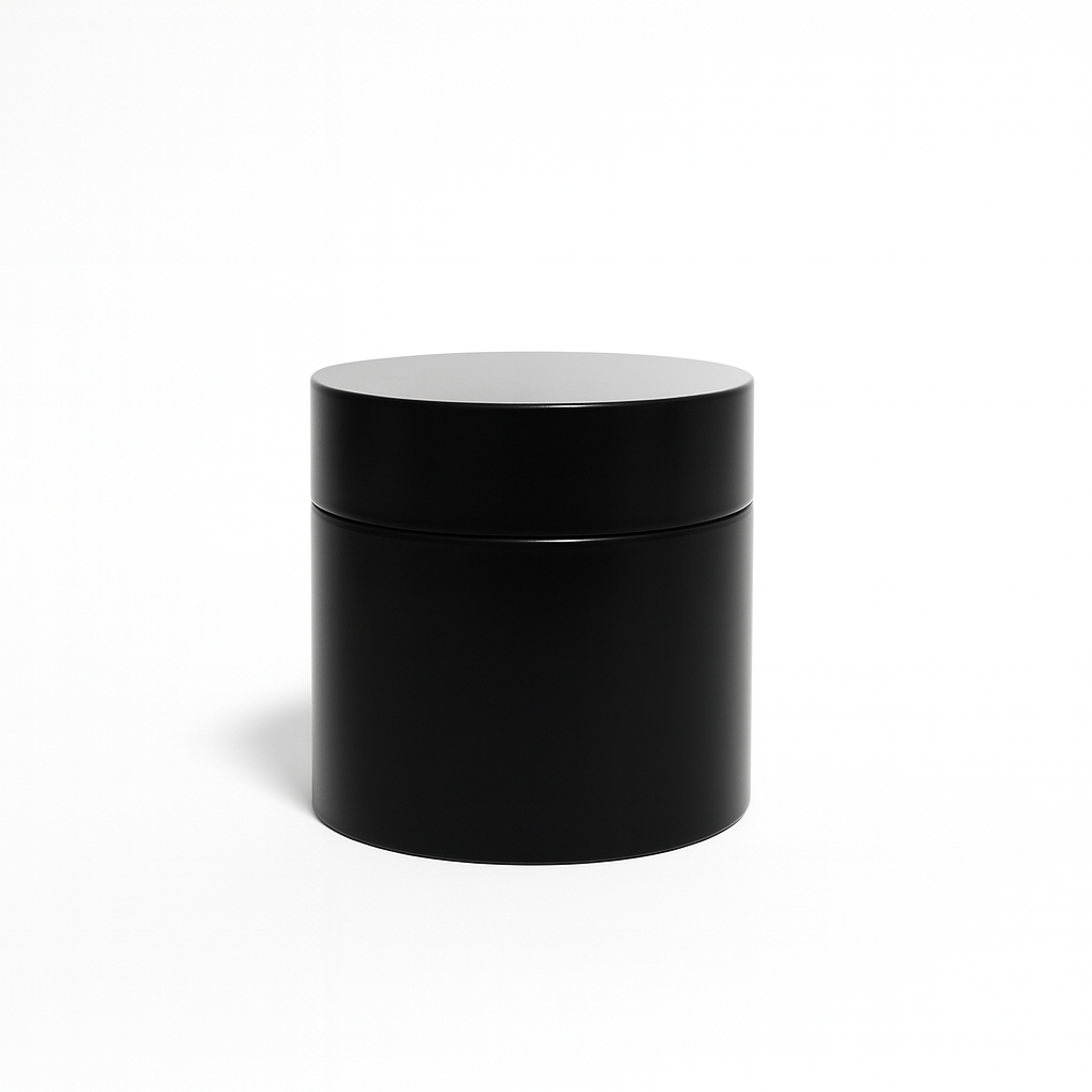 Large black tea storage canister airtight container for loose leaf tea and matcha