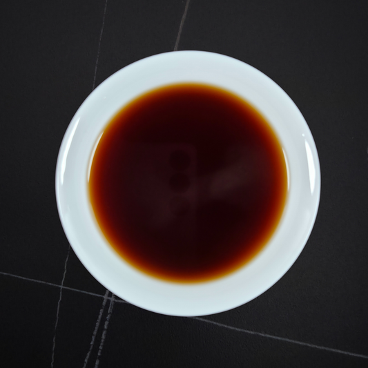 Brewed China Gong Ting 2010 shu pu’er with dark liquor