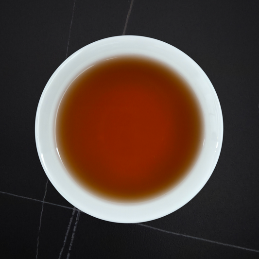 Close-up of China Zheng Shan Smoked black tea leaves