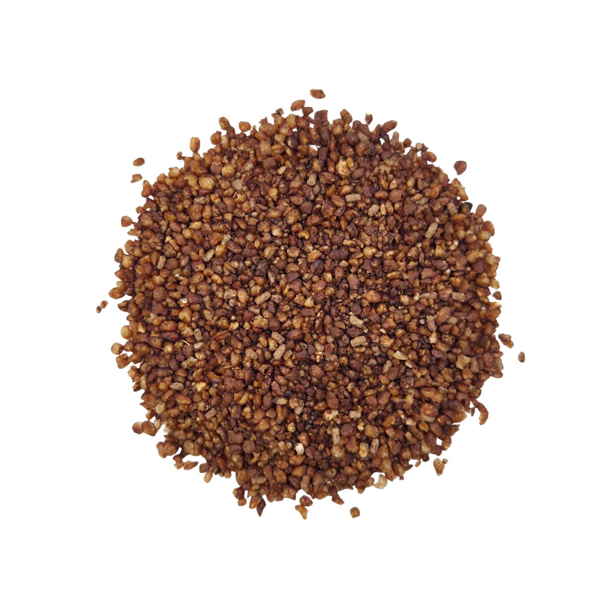 Herbal tea blend with roasted grains and botanicals, naturally caffeine-free
