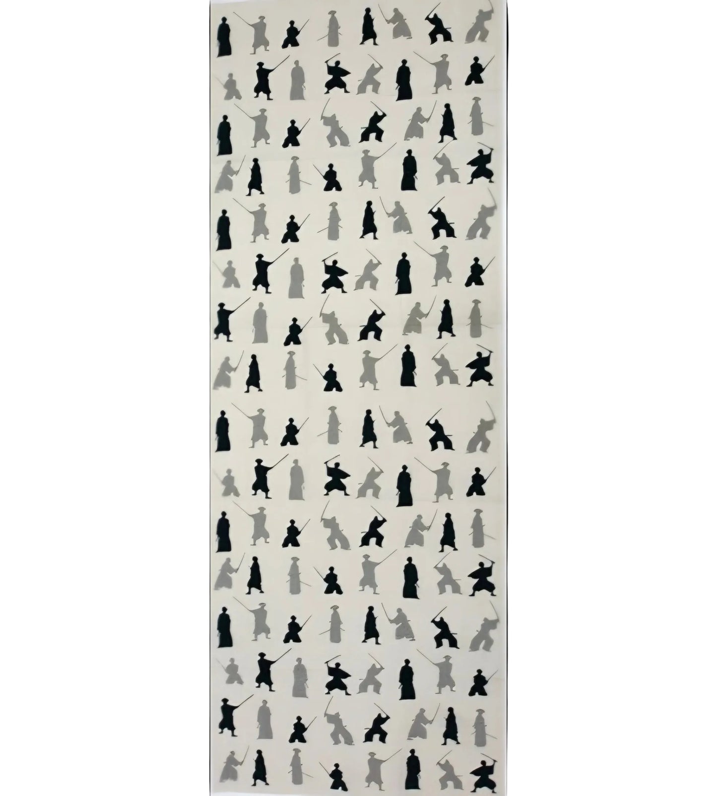 Japanese tenugui cotton cloth featuring a traditional samurai pattern