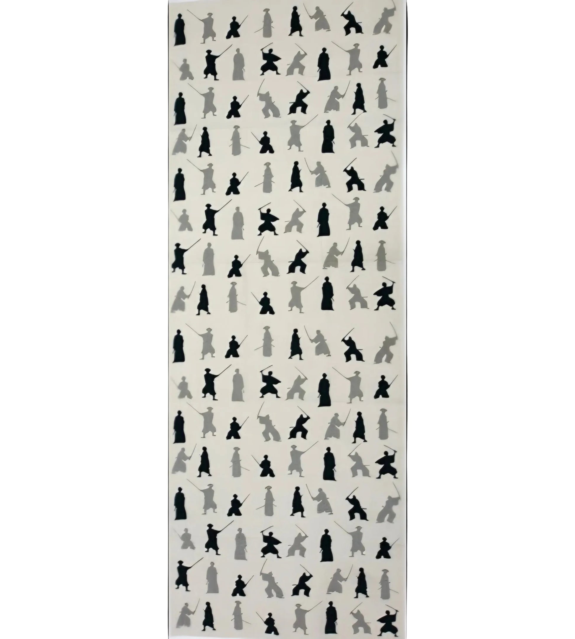Japanese tenugui cotton cloth featuring a traditional samurai pattern