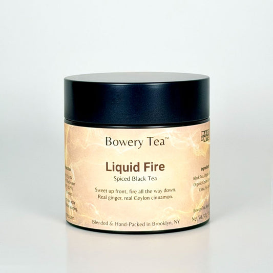 liquid fire bowery tea blend in a can
