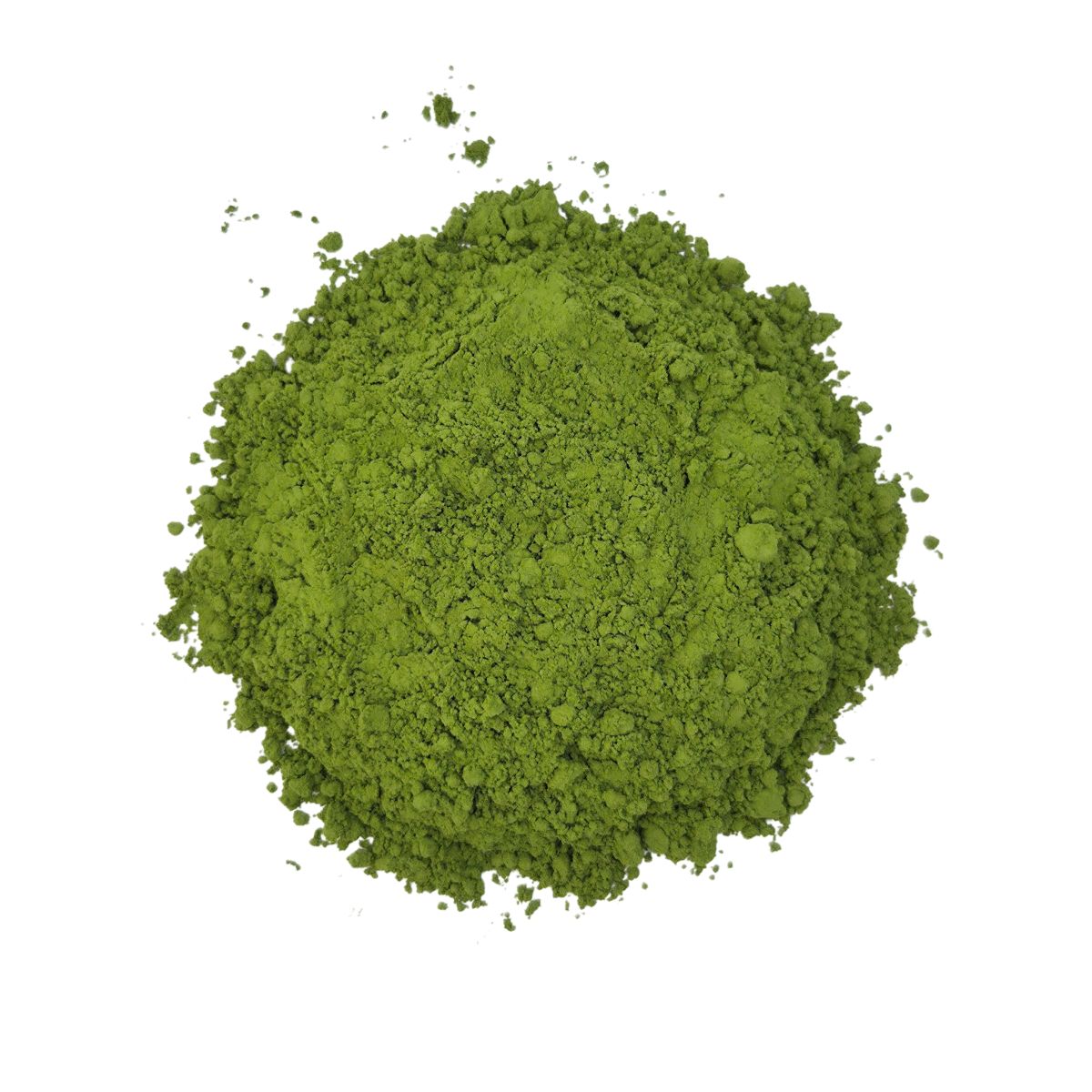 Finely ground green matcha powder used for whisked tea