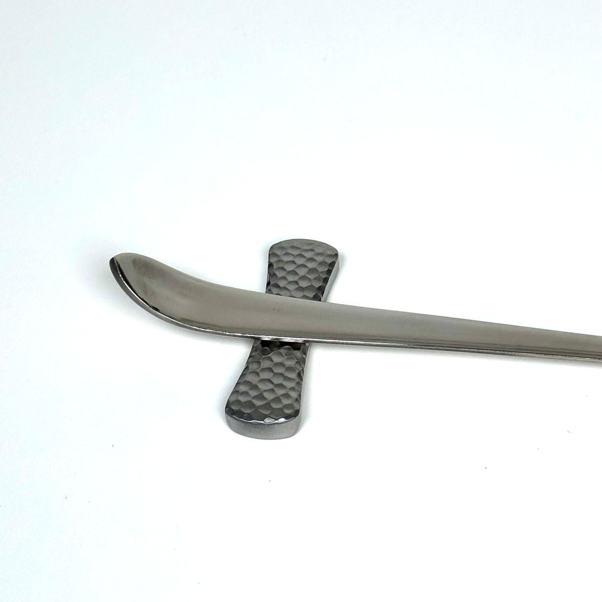 Stainless steel matcha scoop chashaku used for measuring matcha powder