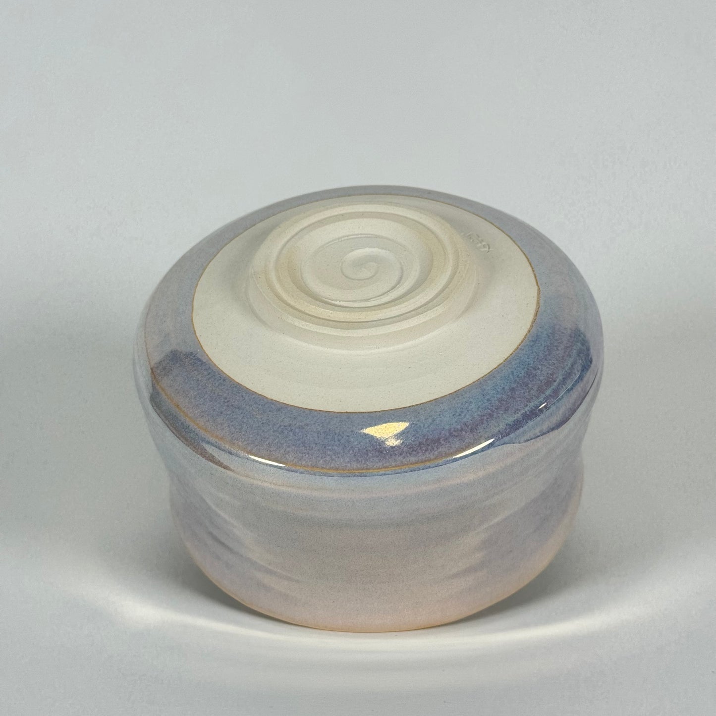 Base of Pear Mist handmade Japanese ceramic matcha bowl with traditional chawan foot ring