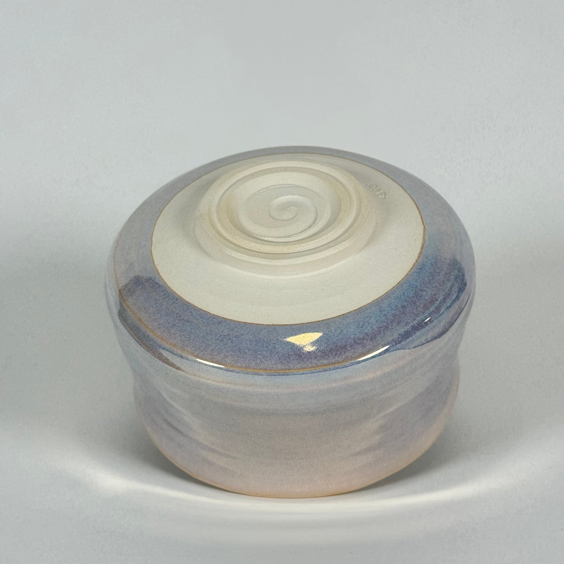 Base of Pear Mist handmade Japanese ceramic matcha bowl with traditional chawan foot ring