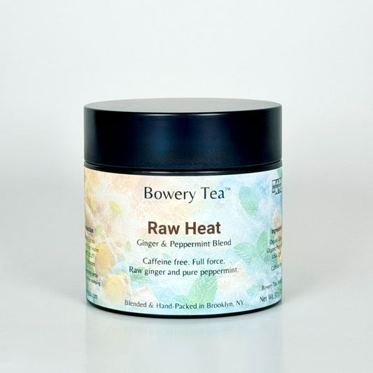 raw heat bowry tea blend in a can