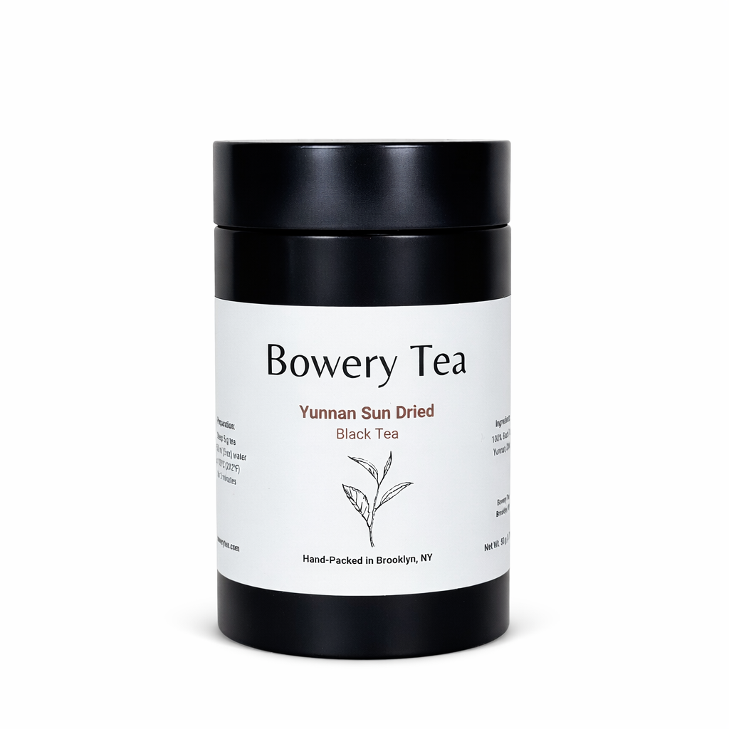 bowery tea yunnan sun dried black tea loose leaf china black tin